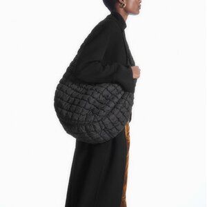 Cos Oversized Quilted Crossbody - Black